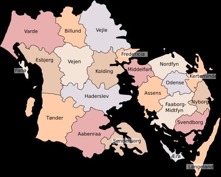 남덴마크 지역의 지방 자치체