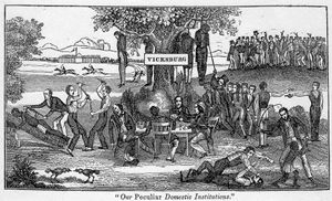 1835년 빅스버그에서 다섯 명의 도박꾼을 교수형에 처하는 그림