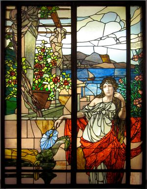 Carl Geyling's Erben에서 제작한 스테인드글라스 창문, 극장을 위해 1900년경 제작