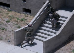 미 해병대가 2009년 해병대 기지 캠프 펜들턴에서 훈련을 위해 실시한 에어소프트 경기