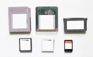 휴대용 게임기 카트리지의 크기(닌텐도).