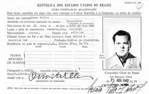 오손 웰스의 브라질 이민 카드 (1942년)