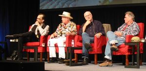 2012년 오디오 엔지니어링 소사이어티 컨벤션에서 "전설적인 아티스트: 샌프란시스코의 사운드". 왼쪽부터: 마리오 치폴리나, 앨빈, 조엘 셀빈, 컨트리 조 맥도날드