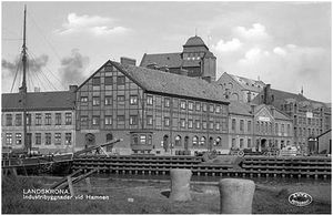 프란스 에케룬드가 복원한 란스크로나 항구의 전통적인 목조 건물