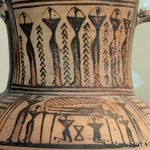 후기 기하학 문양기의 암포라에 그려진 인물상