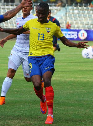 2015년 에콰도르 축구 국가대표팀에서 활약하는 발렌시아