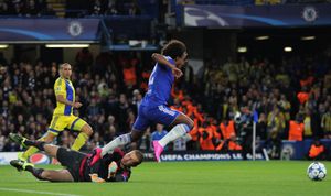 2015년 첼시와의 UEFA 챔피언스 리그 경기에서 마카비 소속의 라이코비치