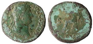 하드리아누스의 다키아 방문을 기념하는 청동 주화