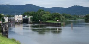 하이델베르크에서 비블링겐 운하의 잠금 장치 및 슈바벤하임의 개방된 강
