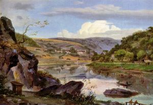 노이부르크 수도원과 네카어 계곡, 에른스트 프리즈, 1830년경