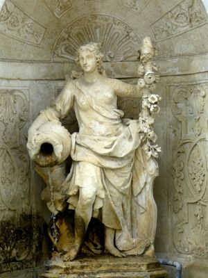 오스트리아 슐로스 호프의 모라바강에 대한 우의화