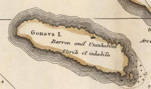1818년 고나브섬 지도