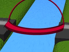 틸트교가 작동하여 보행자가 건너거나 수로 교통이 통과할 수 있도록 하는 방법을 보여주는 애니메이션이다.