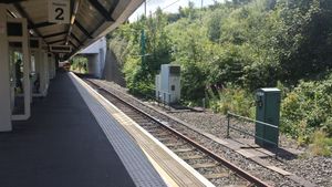 뉴캐슬 공항 메트로역 2번 플랫폼