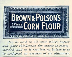 1894년 옥수수 녹말 제조업체 광고