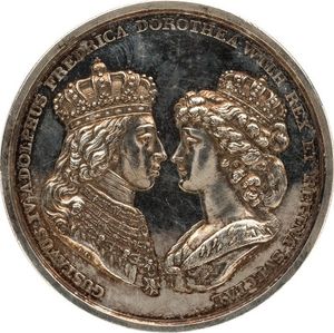 1800년 구스타프 아돌프와 프레데리카의 대관식 메달