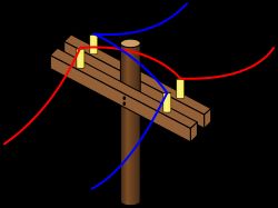 전신주 상단의 연선