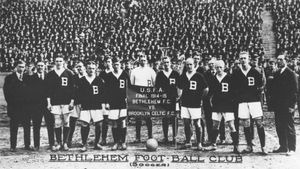 베들레헴 스틸 FC (1915 US 오픈컵 전에 촬영)는 20세기 초 가장 성공적인 미국의 축구 클럽 중 하나였다.