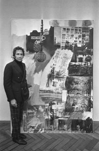 암스테르담 시립 미술관에서의 라우션버그와 작품(1968년)