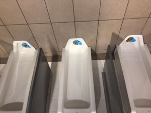 모든 키의 사용자를 위한 바닥까지 닿는 소변기