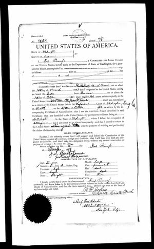 프레더릭 트럼프의 여권 신청서, 1896년