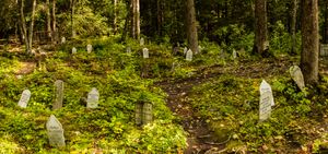 골드 러시 묘지. 소피 스미스와 프랭크 리드가 이곳에 묻혀 있다.