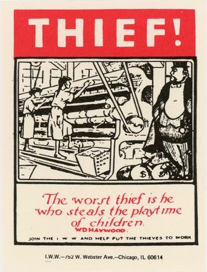 세계산업노동자연맹 스티커 "도둑!"