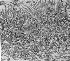 니클라우스 마누엘 (1530년 사망)의 목판화로 그린 전투