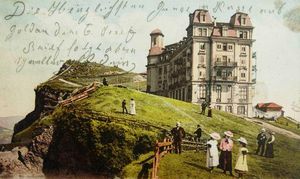 1906년 리기산 엽서. 리기쿨름 호텔도 그려져 있다.