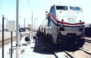 스파크스역에 정차한 캘리포니아 제퍼호 (1998년)