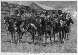 Crow Indians Firing into the Agency 1887