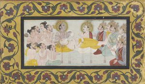 화살 침상에 누워 죽어가는 비슈마