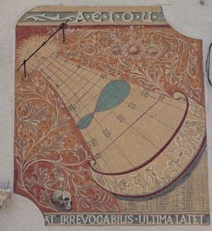 메라노(현재 이탈리아)에 있는 해시계. A.E.I.O.U.가 새겨져 있다.