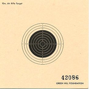 10미터 공기소총 경기에 사용되는 표적지