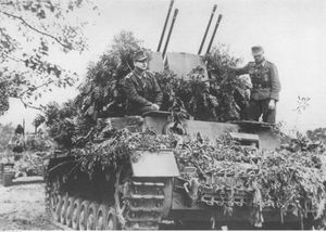 독일 Flakpanzer IV "Wirbelwind" - Panzer IV 차체에 20 mm Flakvierling 4연장 마운트 장착.