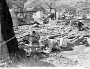 1945년 발릭파판 전투 중 호주 PIAT 팀