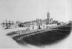 1867년 레콜레타 광장: 레콜레타 묘지와 누에스트라 세뇨라 델 필라르 교회