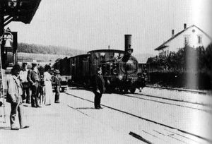 세기 초 직후 바서스도르프역으로 들어오는 열차