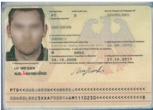 독일에서 2008년에 발급된 1954년 협약 여행 증명서