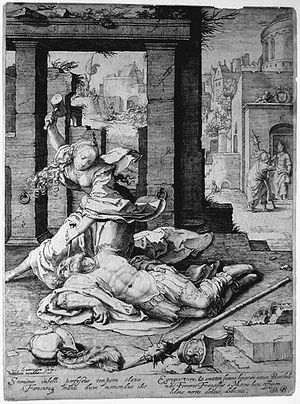 야엘이 시스라를 죽이는 모습을 그린 얀 사엔레담의 판화