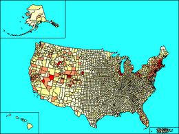 그리스계 미국인의 분포, 2000년 인구 조사에 따름