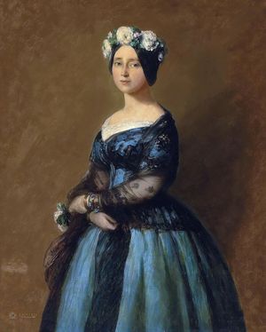 프랑츠 크사버 빈터할터(Franz Xaver Winterhalter)가 그린 아우구스타 폰 작센바이마르아이제나흐 대공녀, 1846년.