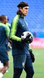 카시우가 2018년 FIFA 월드컵에서 브라질 선수들과 훈련하는 모습