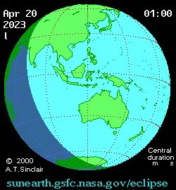 2023년 4월 20일 일식 경로