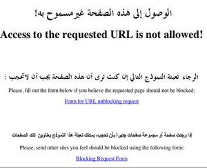 사우디 아라비아 ISP가 웹사이트를 차단하는 예