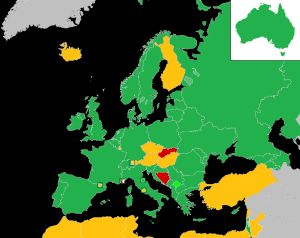 다른 국가의 일부로 참가했지만, 독립 국가로서는 참가한 적 없음}}
