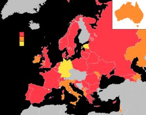 주니어 유로비전 송 콘테스트 참가국, 데뷔 연도별 색상 표시