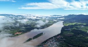 삼각 지점에서 메콩강의 조감도