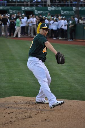 2012년 오클랜드 애슬레틱스에서 워밍업하는 밀론