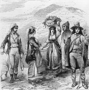 전통 의상을 입은 시칠리아인들